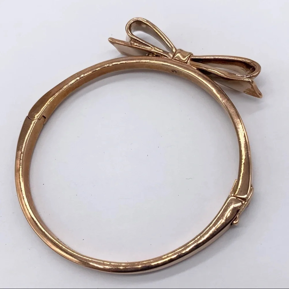 Kate Spade Love Notes Rose Gold Hinged Bangle - Picture 2 of 3
